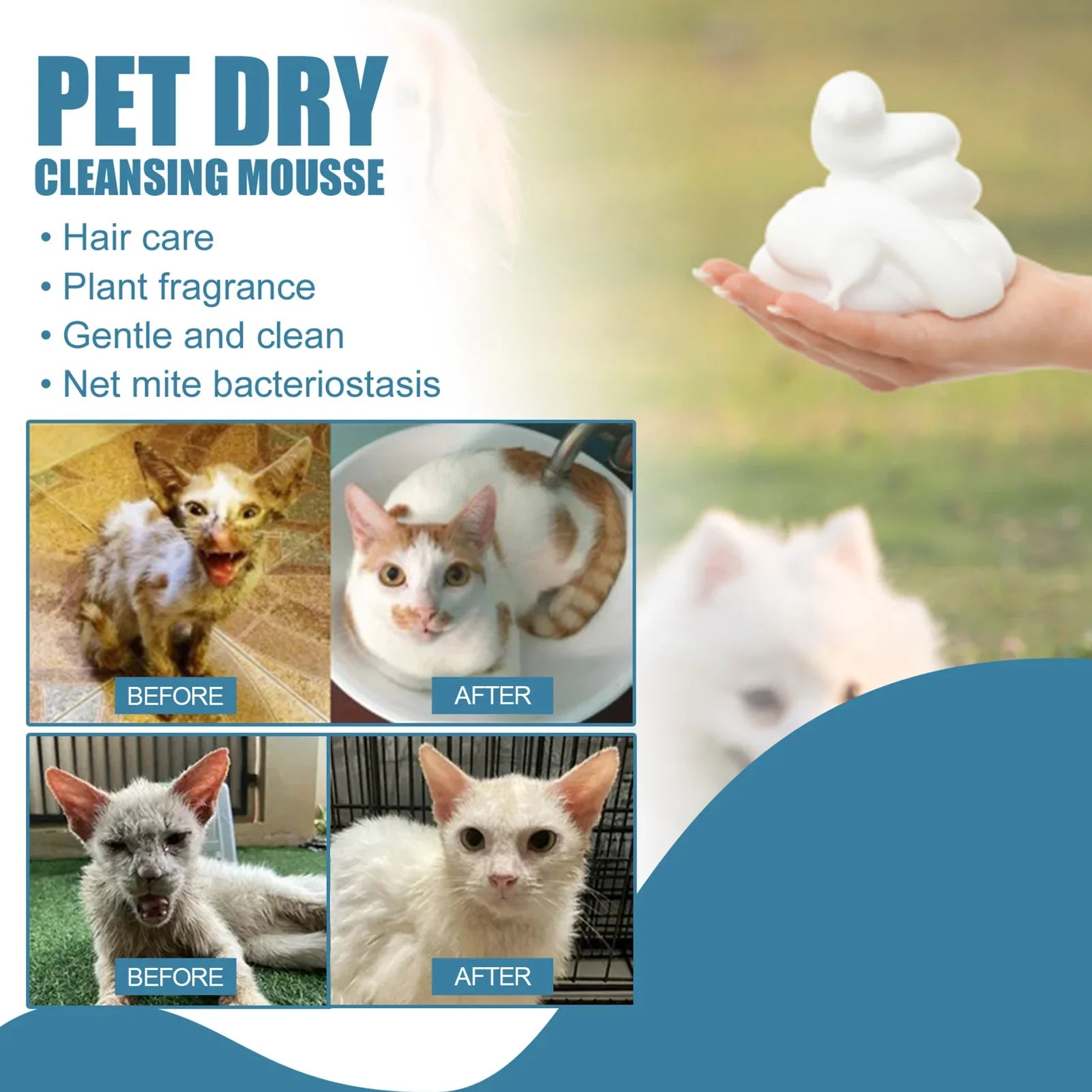 No Rinse Cleaning Mousse For Dogs and Cats