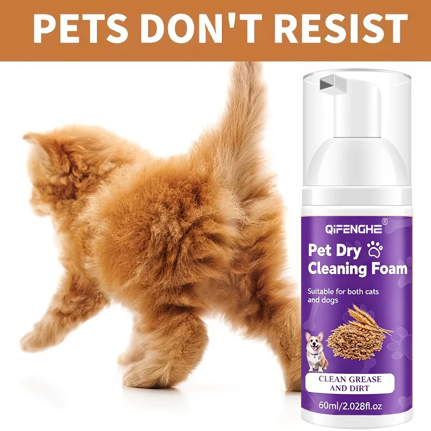 Pet Dry Shampoo for Dogs & Cats 60ml