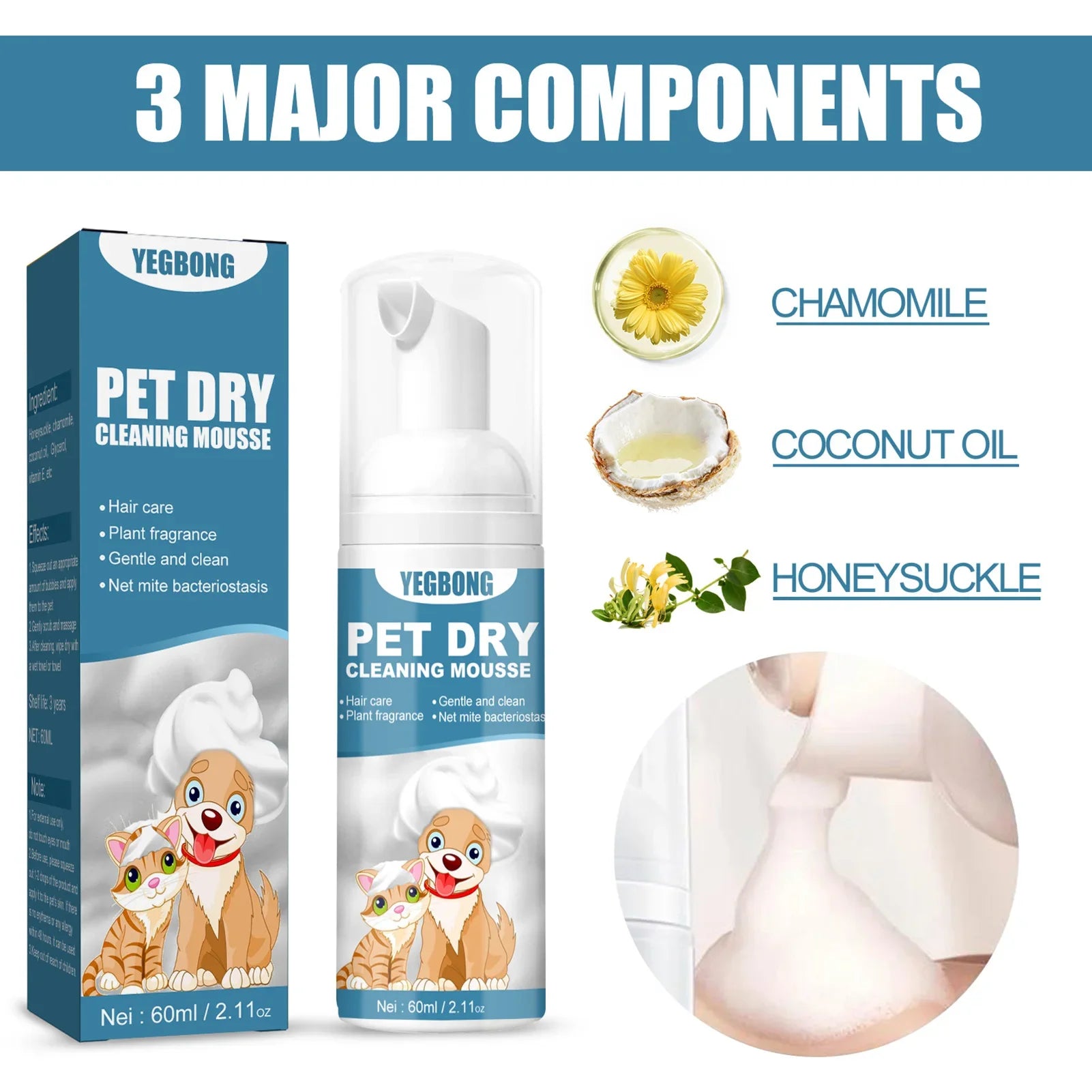 No Rinse Cleaning Mousse For Dogs and Cats