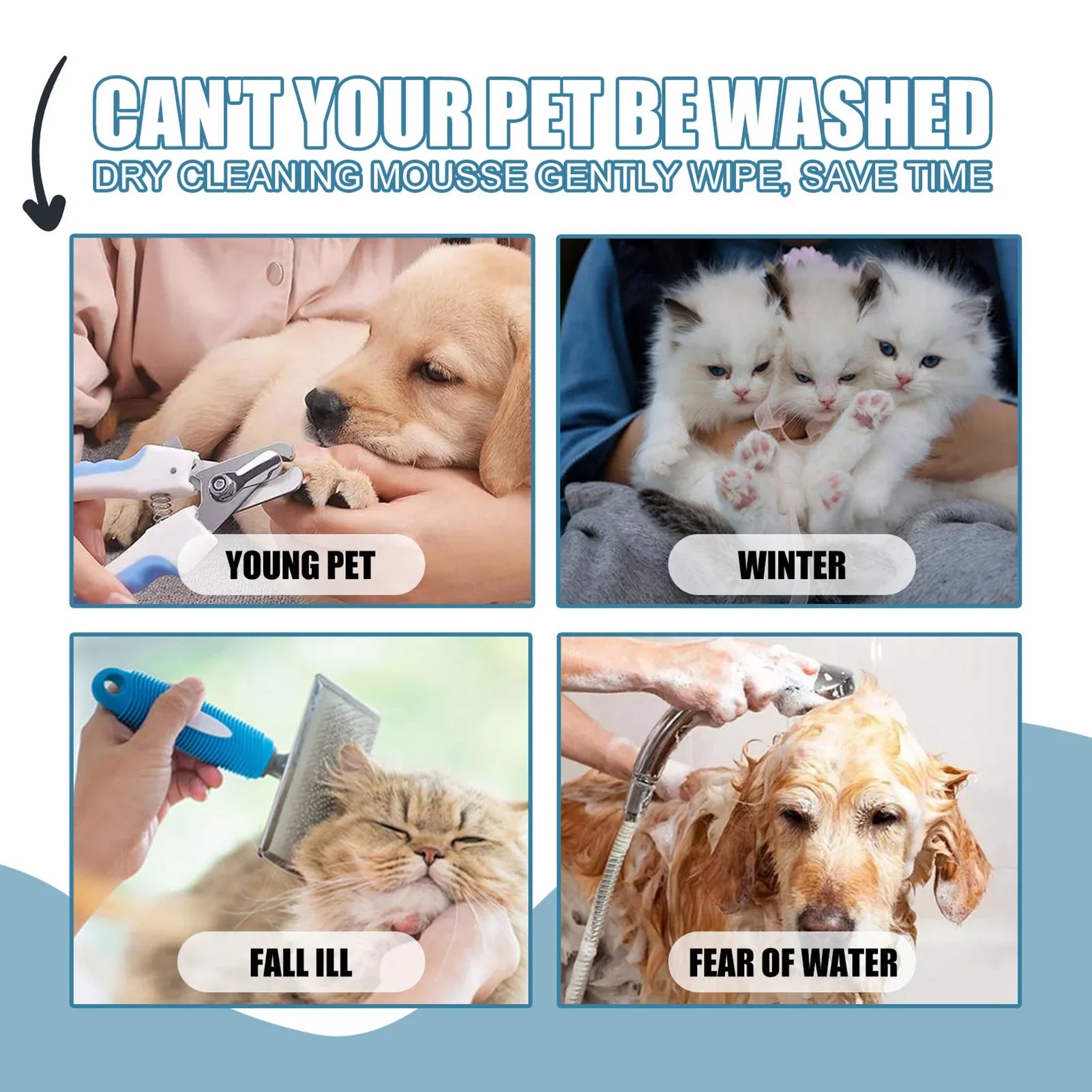 No Rinse Cleaning Mousse For Dogs and Cats
