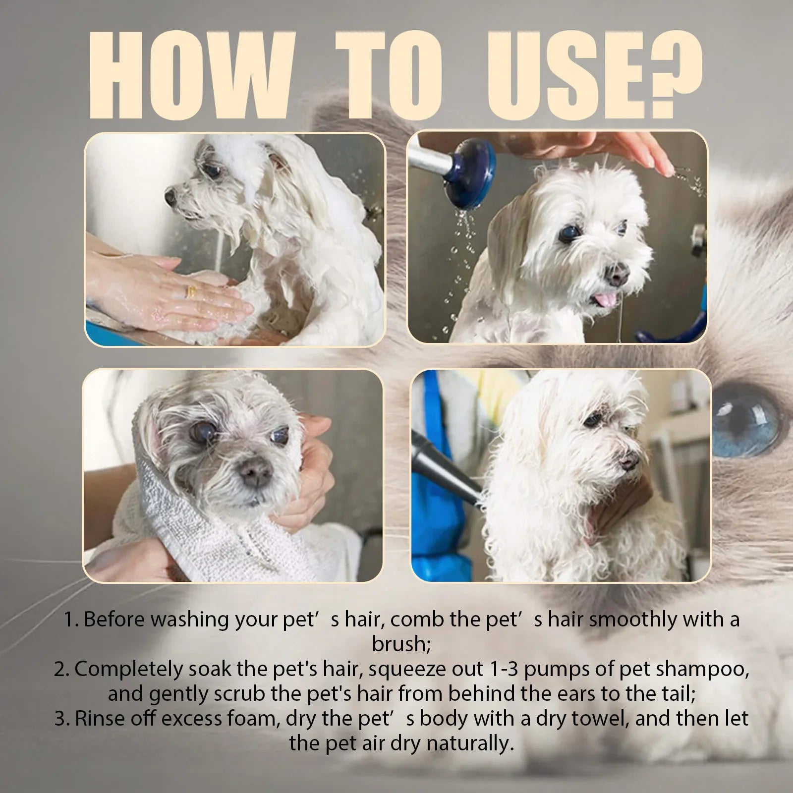 Pet Shampoo Gentle Cleansing Natural Formula